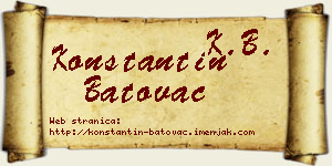 Konstantin Batovac vizit kartica